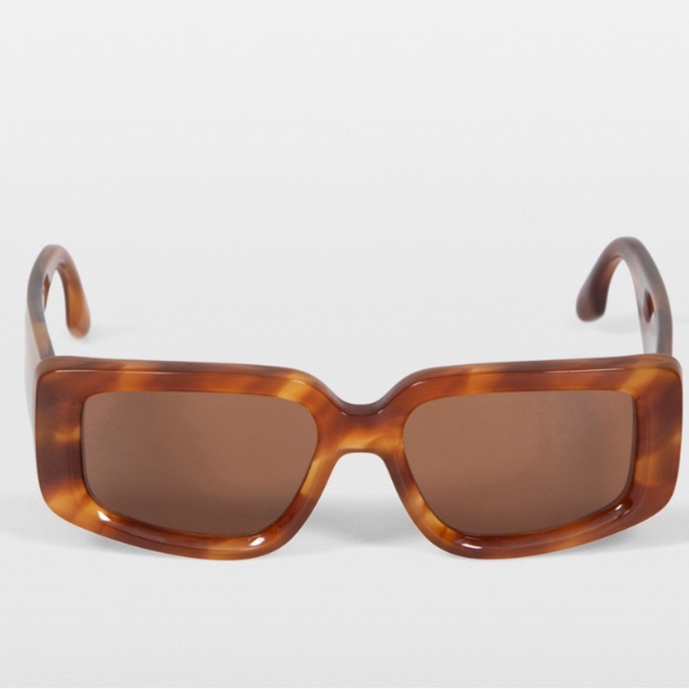 NWT Victoria Beckham Striped Blonde Havana Tinted Sunglasses Model: VB670S 223 - Picture 1 of 8